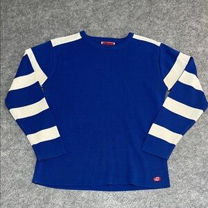 1970s Hudson’s Bay Company Baymart Blue Striped Pullover Sweater